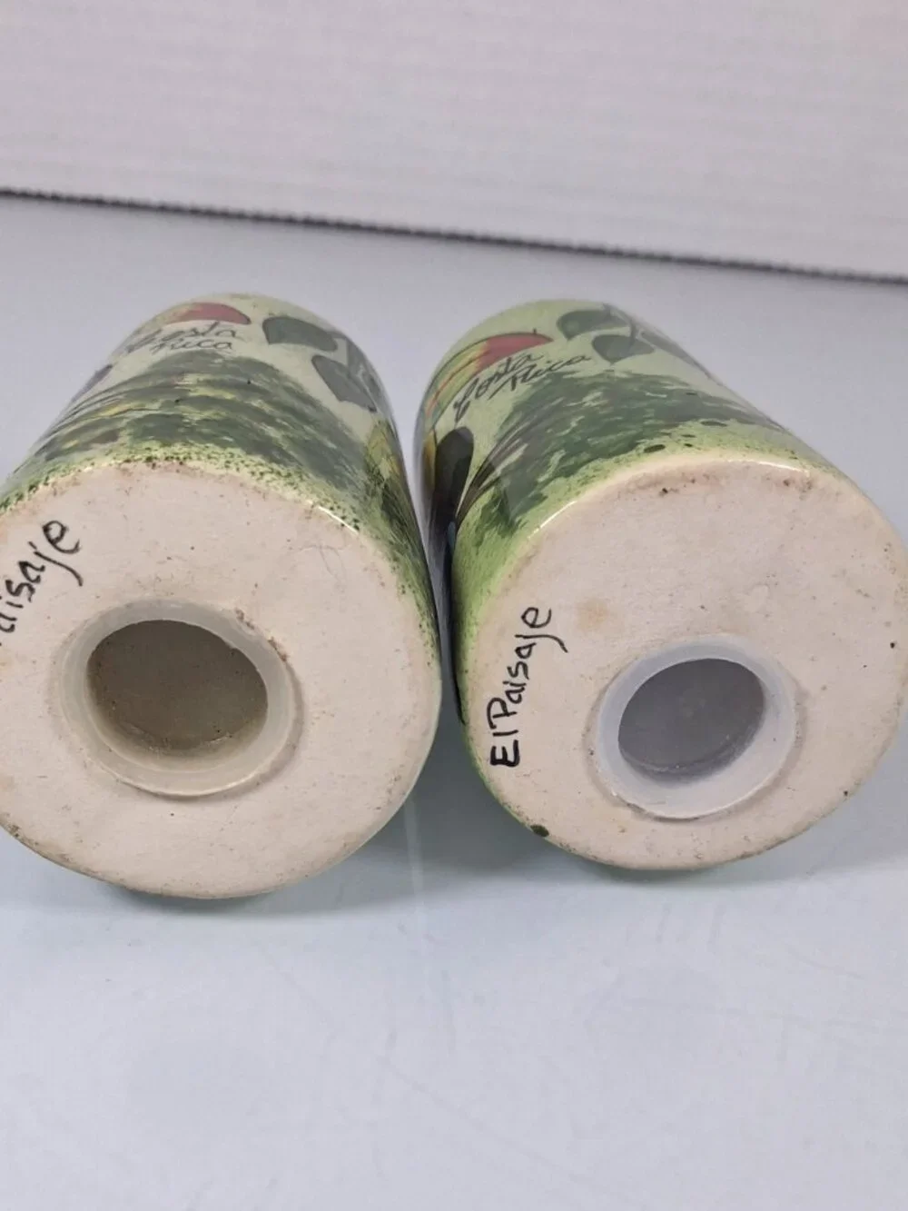 Vintage Toucan Birds Salt And Pepper Shakers Costa Rica Colorful Ceramic Signed